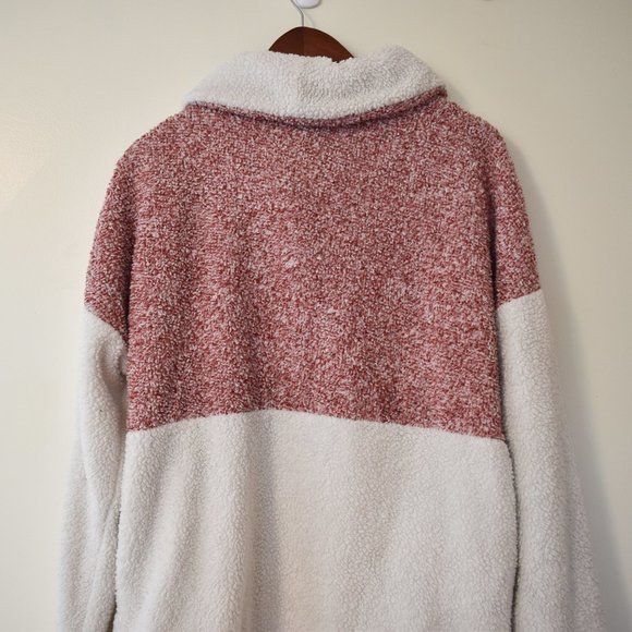 Kirundo color block teddy sherpa pullover with zipper neck - Picture 12 of 14